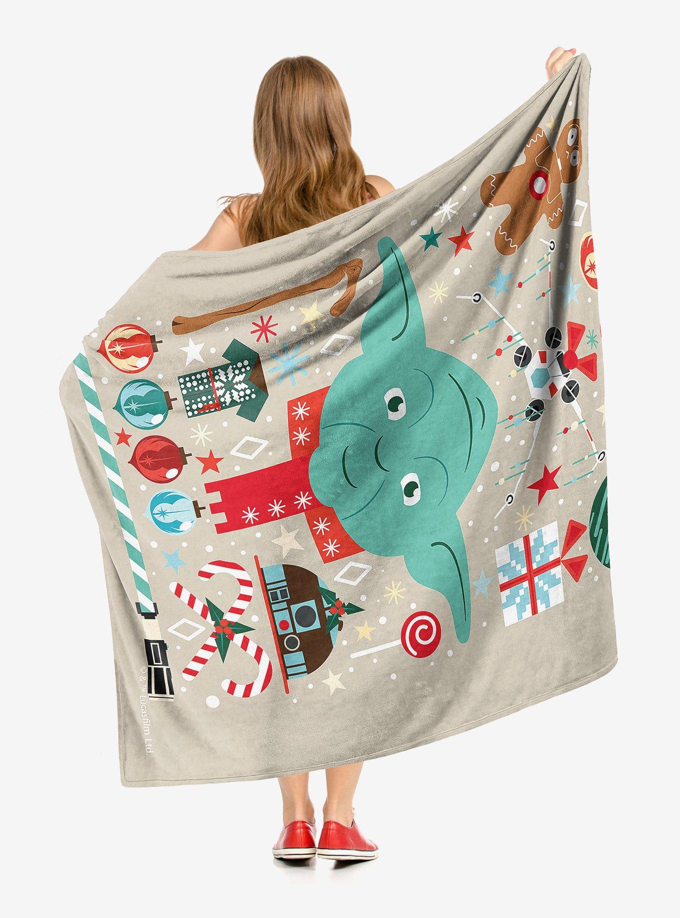 Star Wars Yoda Xmas Throw Blanket, , alternate