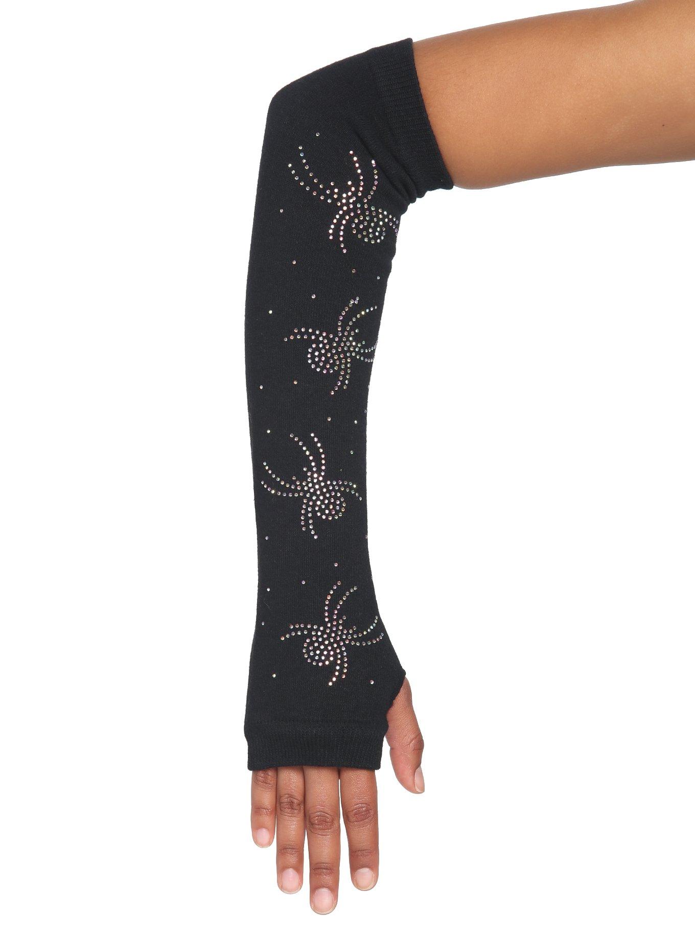 Spider Rhinestone Arm Warmers, , alternate