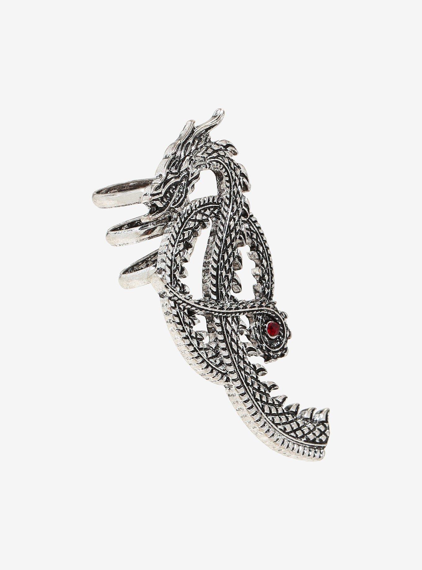 House Of The Dragon Silver Dragon Ear Cuff, , alternate