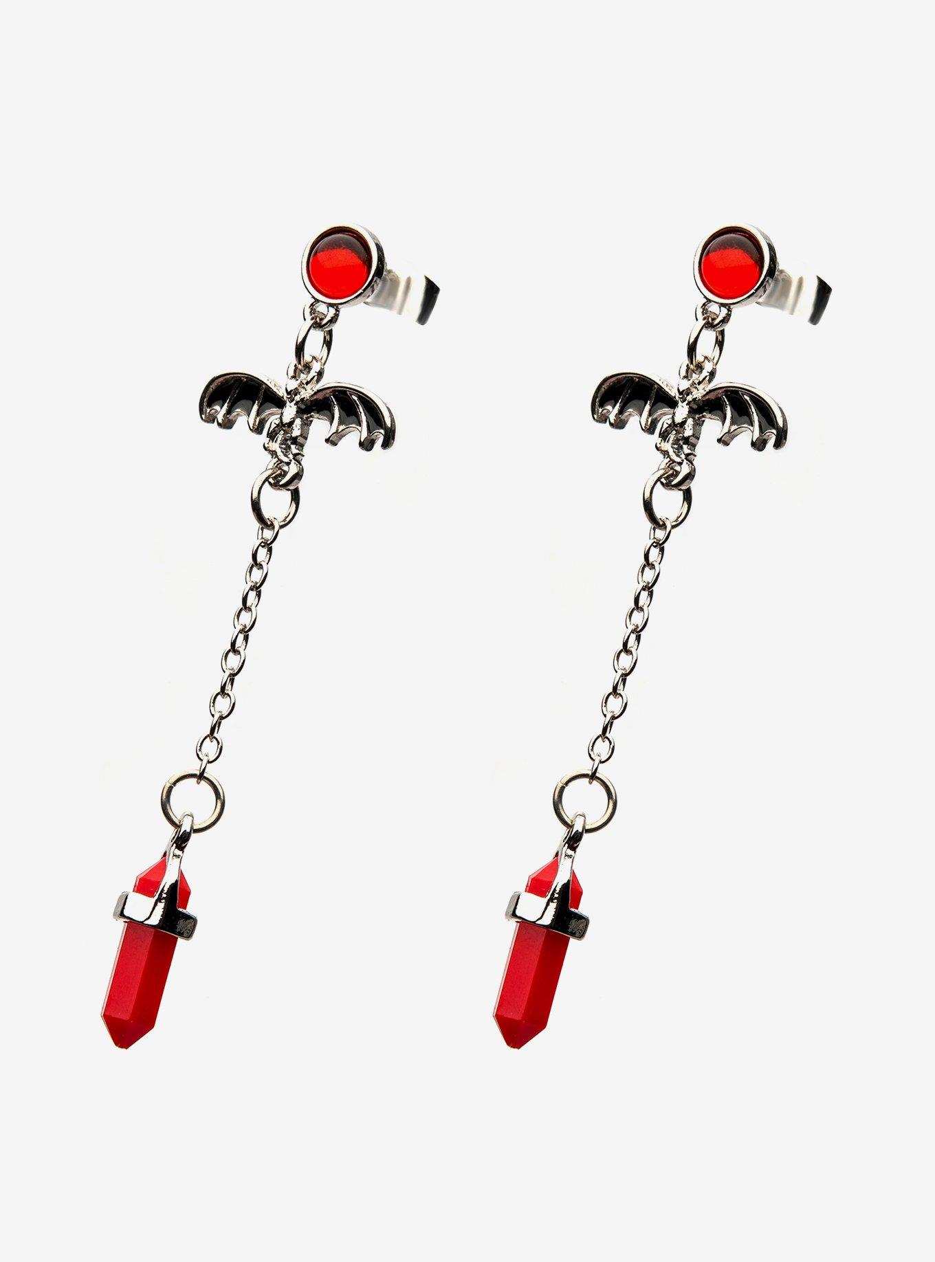 House Of The Dragon Crystal Dragon Drop Earrings, , alternate