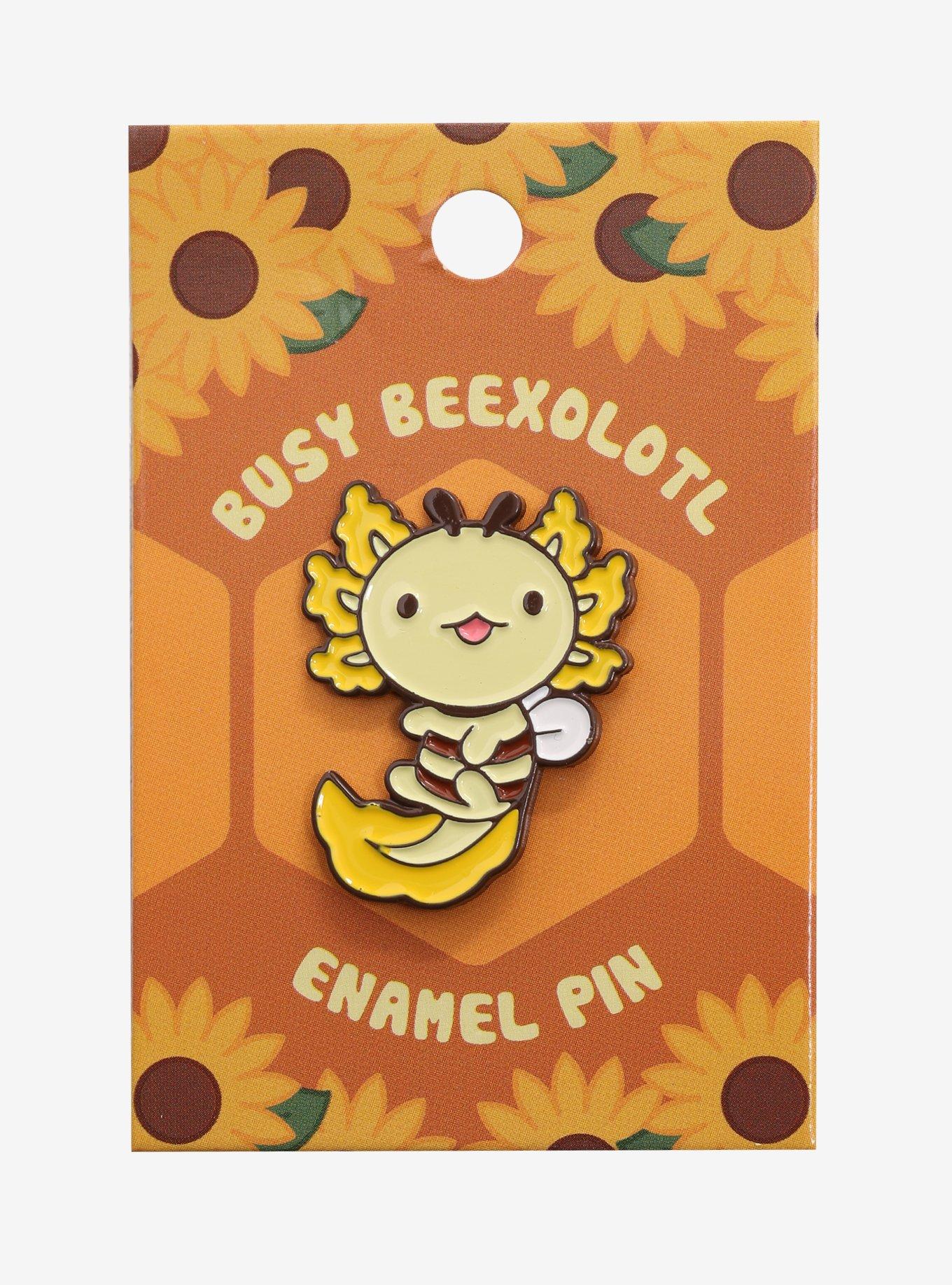 Honey Bee Axolotl Enamel Pin, , alternate