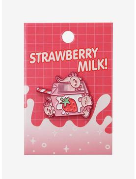 Strawberry Milk Axolotl Enamel Pin, , hi-res