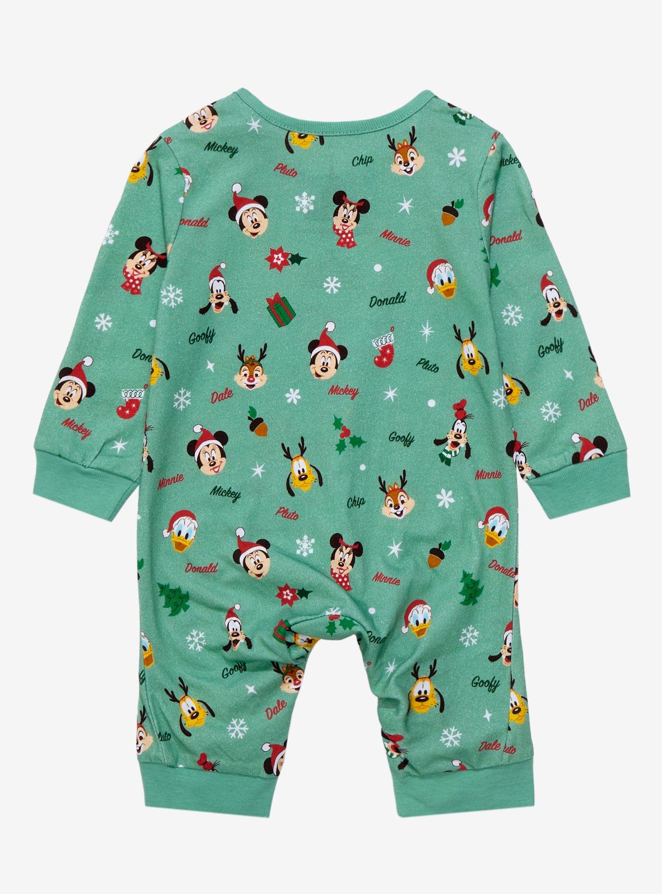 Disney Walt Disney World 50th Anniversary Mickey & Friends Holiday Infant One-Piece - BoxLunch Exclusive, SAGE, alternate