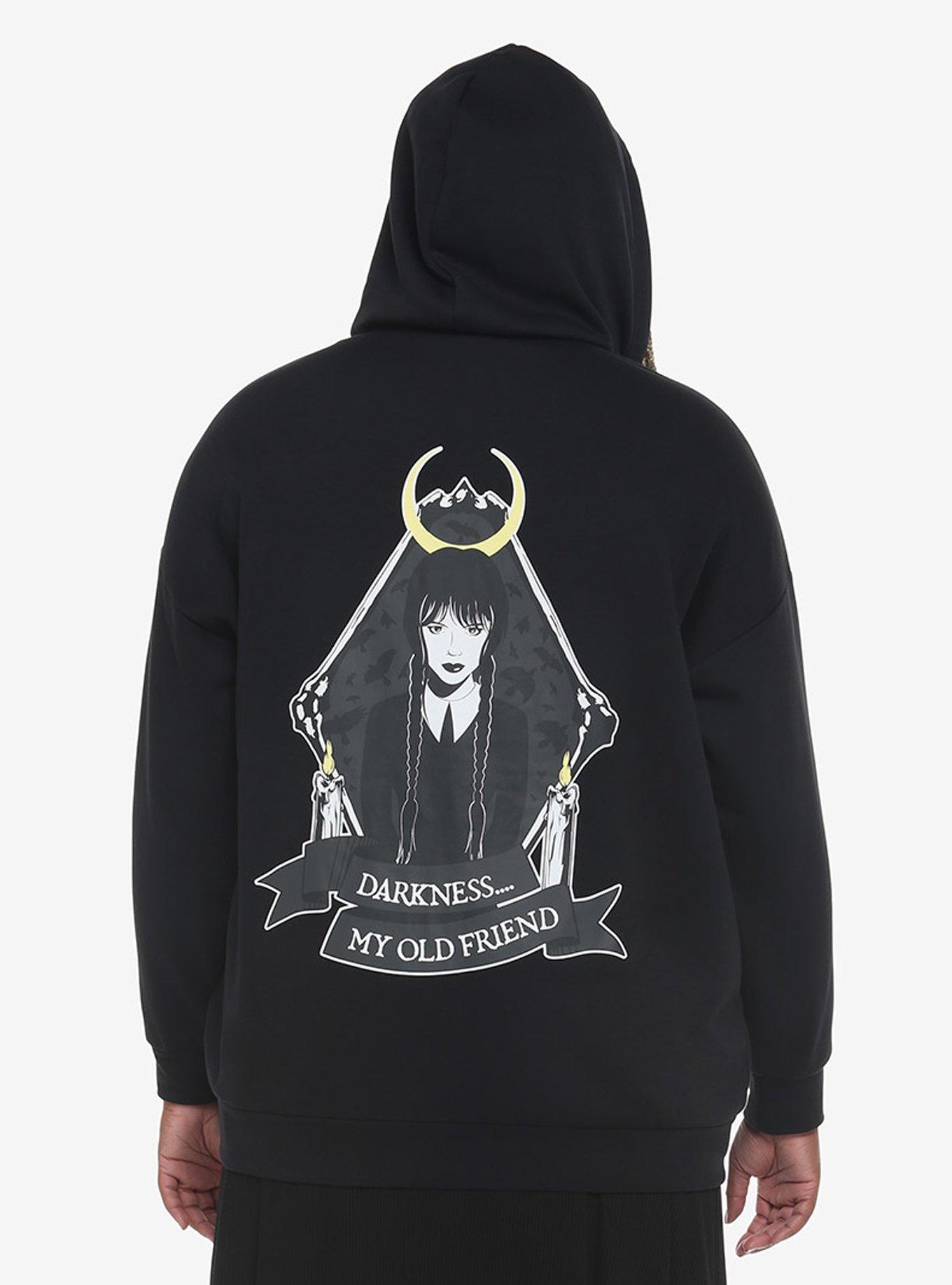 Wednesday Darkness Friend Oversized Hoodie Plus Size, DEEP BLACK, alternate - view 3