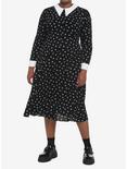 Wednesday Icons Collar Long-Sleeve Dress Plus Size, POLKA DOT-BLACK, alternate