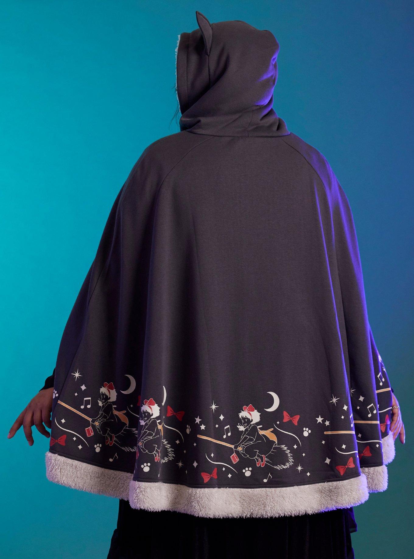 Her Universe Studio Ghibli Kiki's Delivery Service Fuzzy Trim Poncho Plus Size, MULTI, alternate