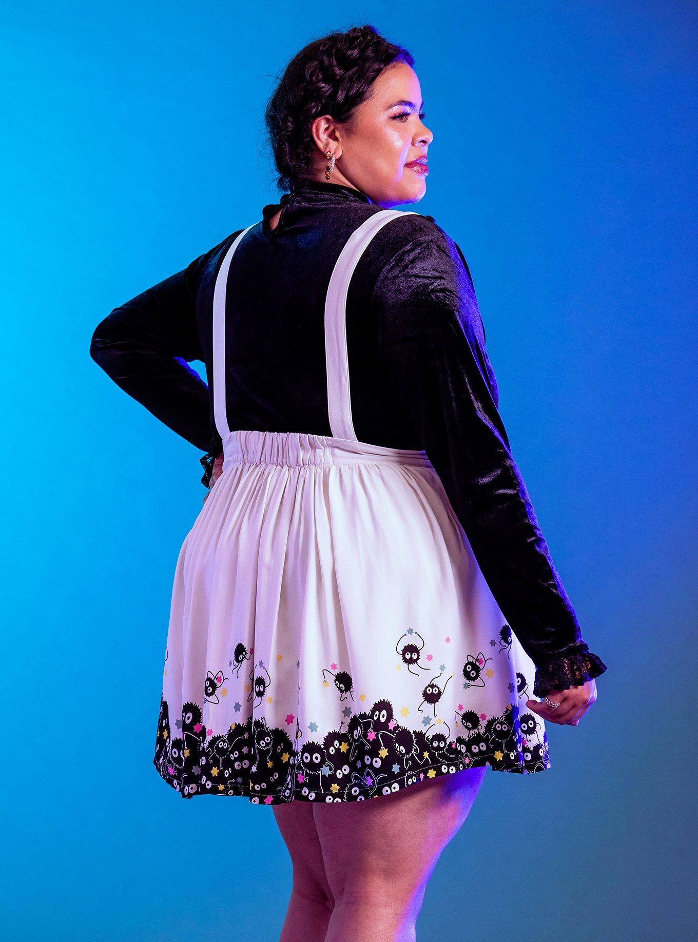 Her Universe Studio Ghibli Spirited Away Soot Sprites Star Candy Suspender Skirt Plus Size, MULTI, alternate