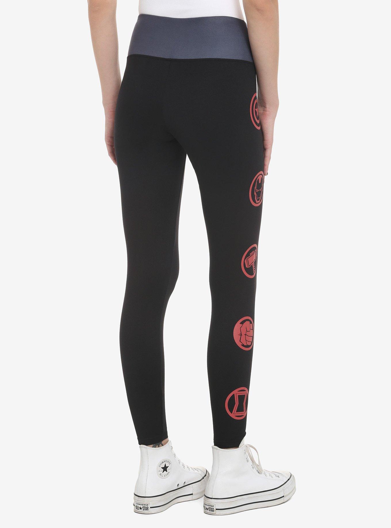 Her Universe Marvel Avengers Icons Leggings, BLACK  RED, alternate