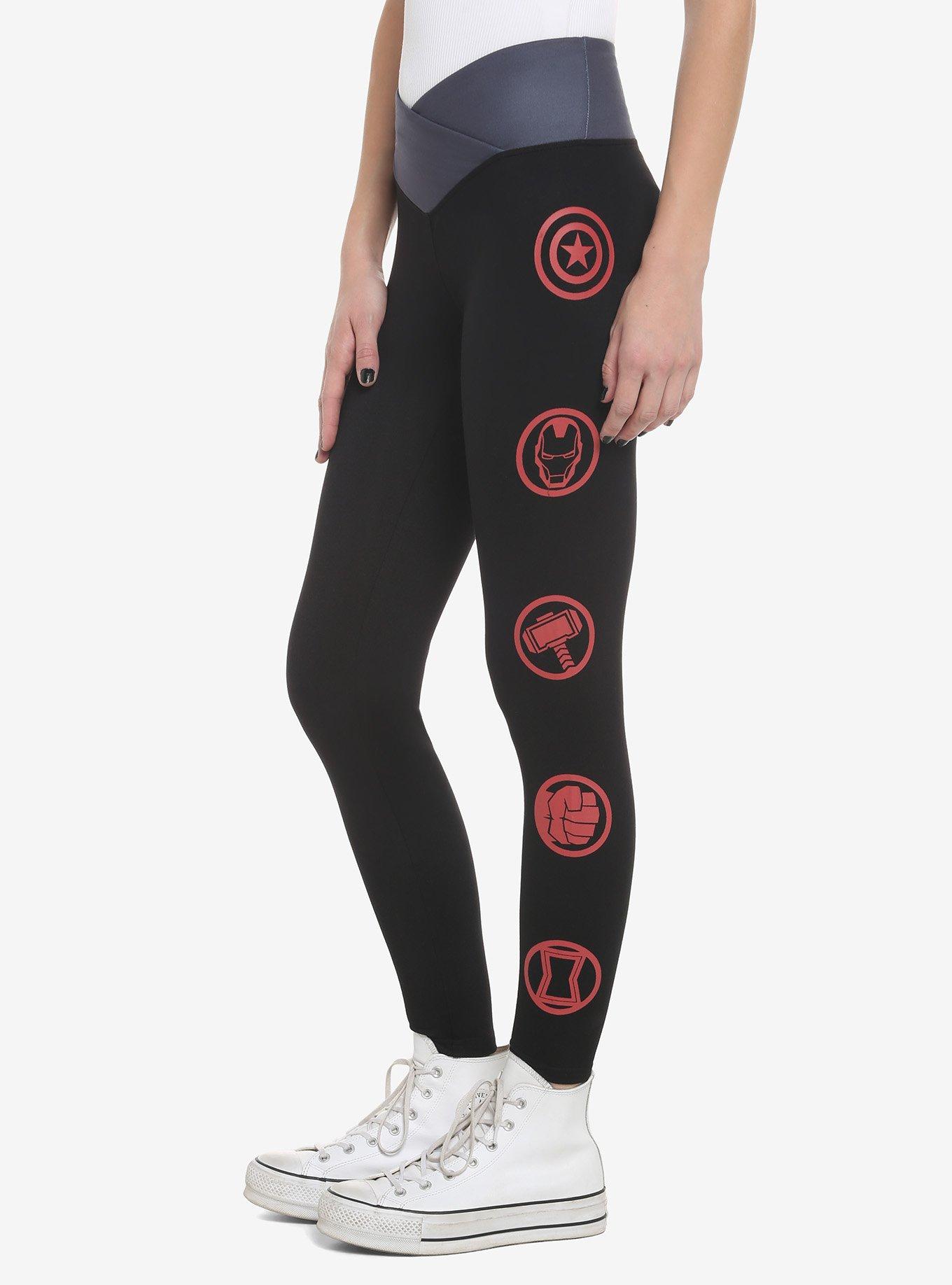 Her Universe Marvel Avengers Icons Leggings, BLACK  RED, alternate