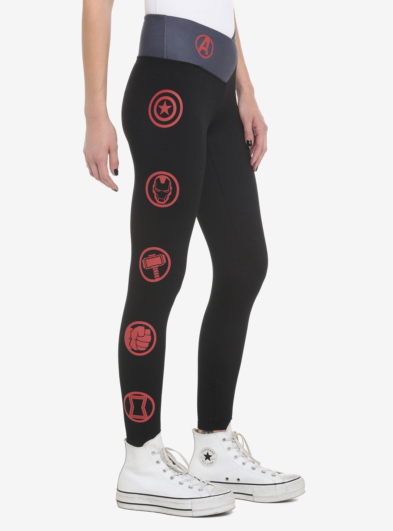 Her Universe Marvel Avengers Icons Leggings, BLACK  RED, alternate