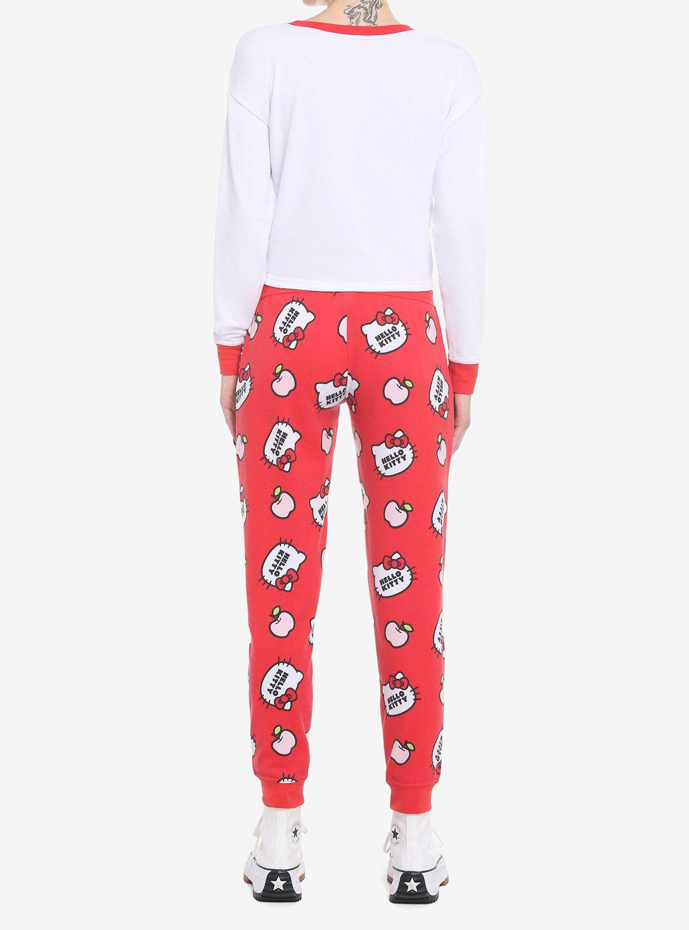 Hello Kitty Apple Skimmer Long-Sleeve Pajama Top, PINK, alternate