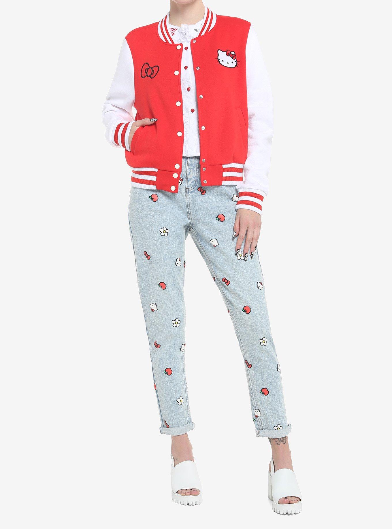 Hello Kitty Varsity Jacket, RED  WHITE, alternate