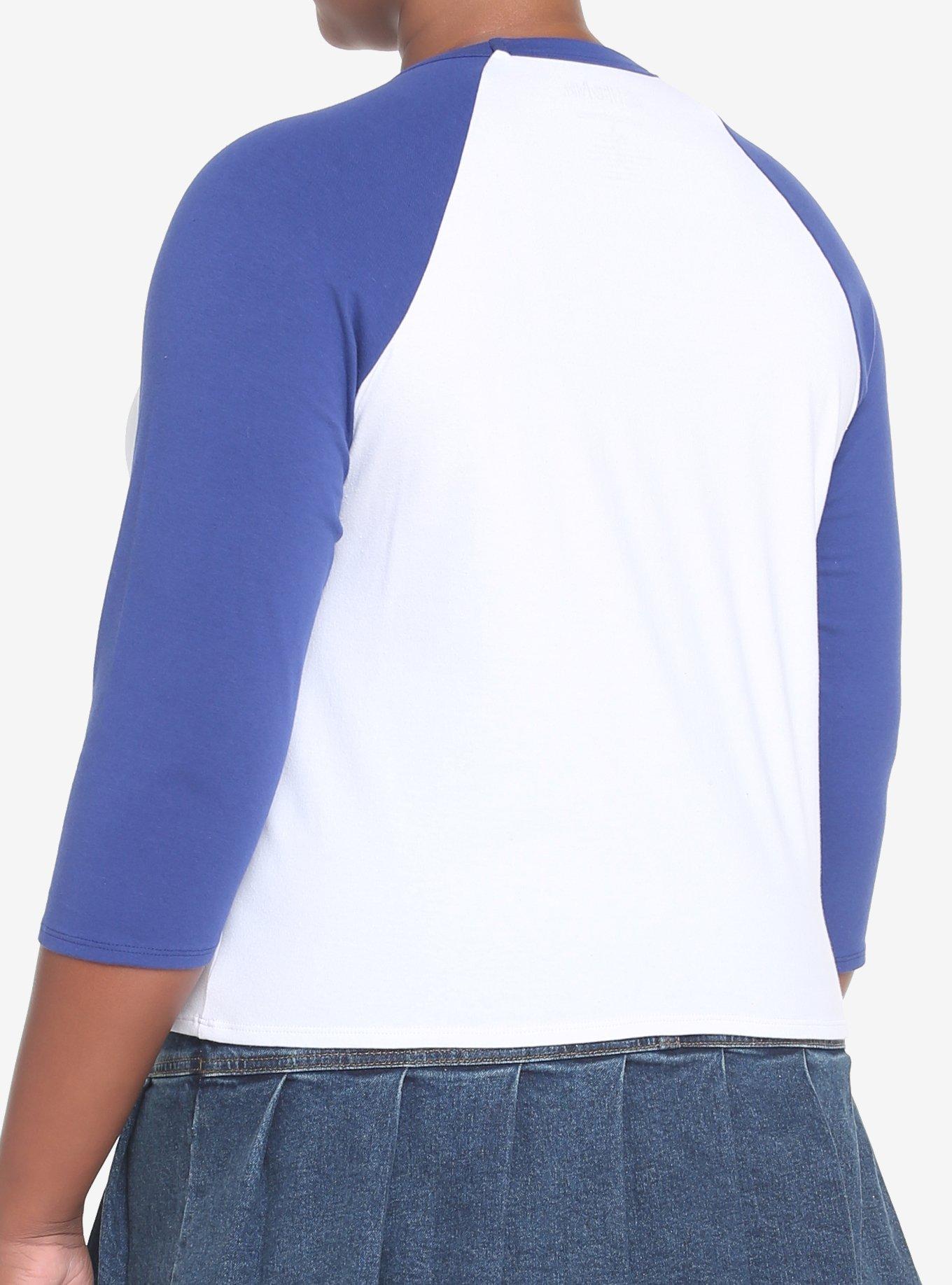 Harry Potter Ravenclaw Varsity Crop Raglan T-Shirt Plus Size, BLUE  WHITE, alternate