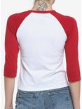 Harry Potter Gryffindor Varsity Raglan Crop T-Shirt, RED  WHITE, alternate