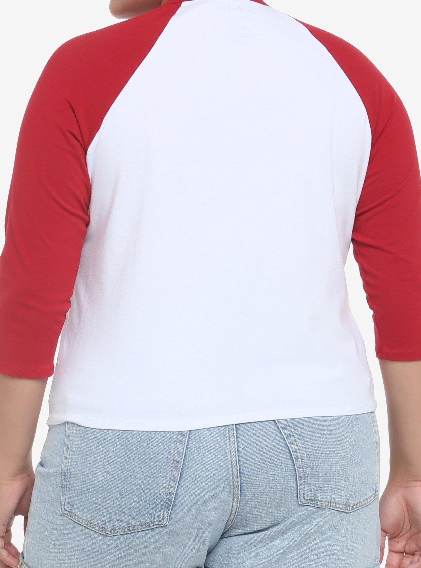 Harry Potter Gryffindor Varsity Raglan Crop T-Shirt Plus Size, RED  WHITE, alternate
