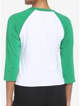 Harry Potter Slytherin Varsity Crop Raglan T-Shirt, GREEN  WHITE, alternate