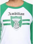 Harry Potter Slytherin Varsity Crop Raglan T-Shirt, GREEN  WHITE, alternate