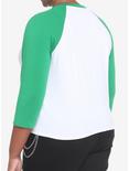 Harry Potter Slytherin Varsity Crop Raglan T-Shirt Plus Size, GREEN  WHITE, alternate