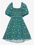 Her Universe Disney Aladdin Icons Allover Print Smocked Dress - BoxLunch Exclusive, TEAL, alternate
