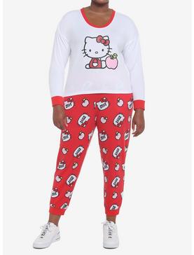 Hello Kitty Apple Girls Skimmer Long-Sleeve Pajama Top Plus Size, , hi-res