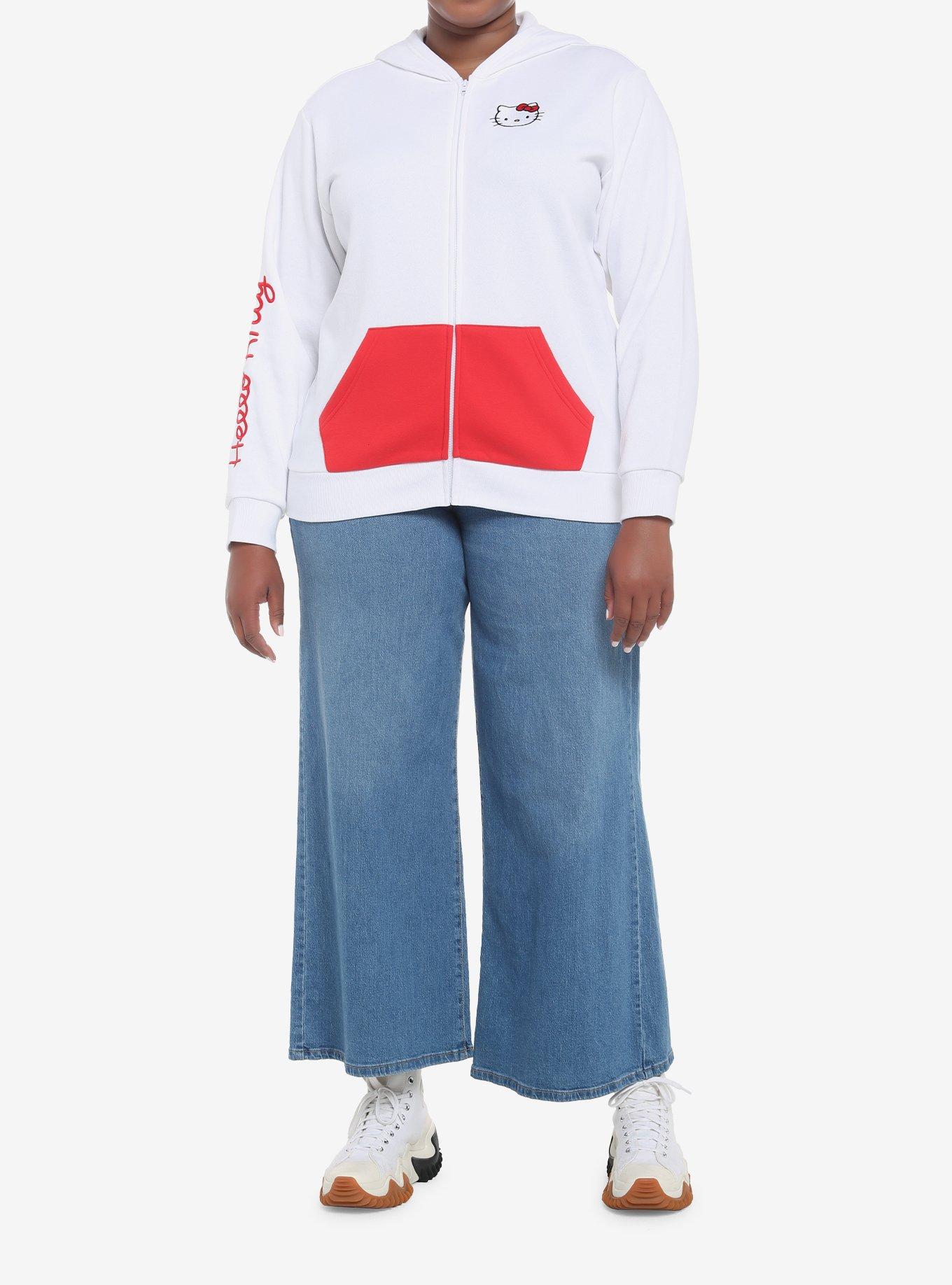 Hello Kitty 3D Ears Hoodie Plus Size, BRIGHT WHITE, alternate
