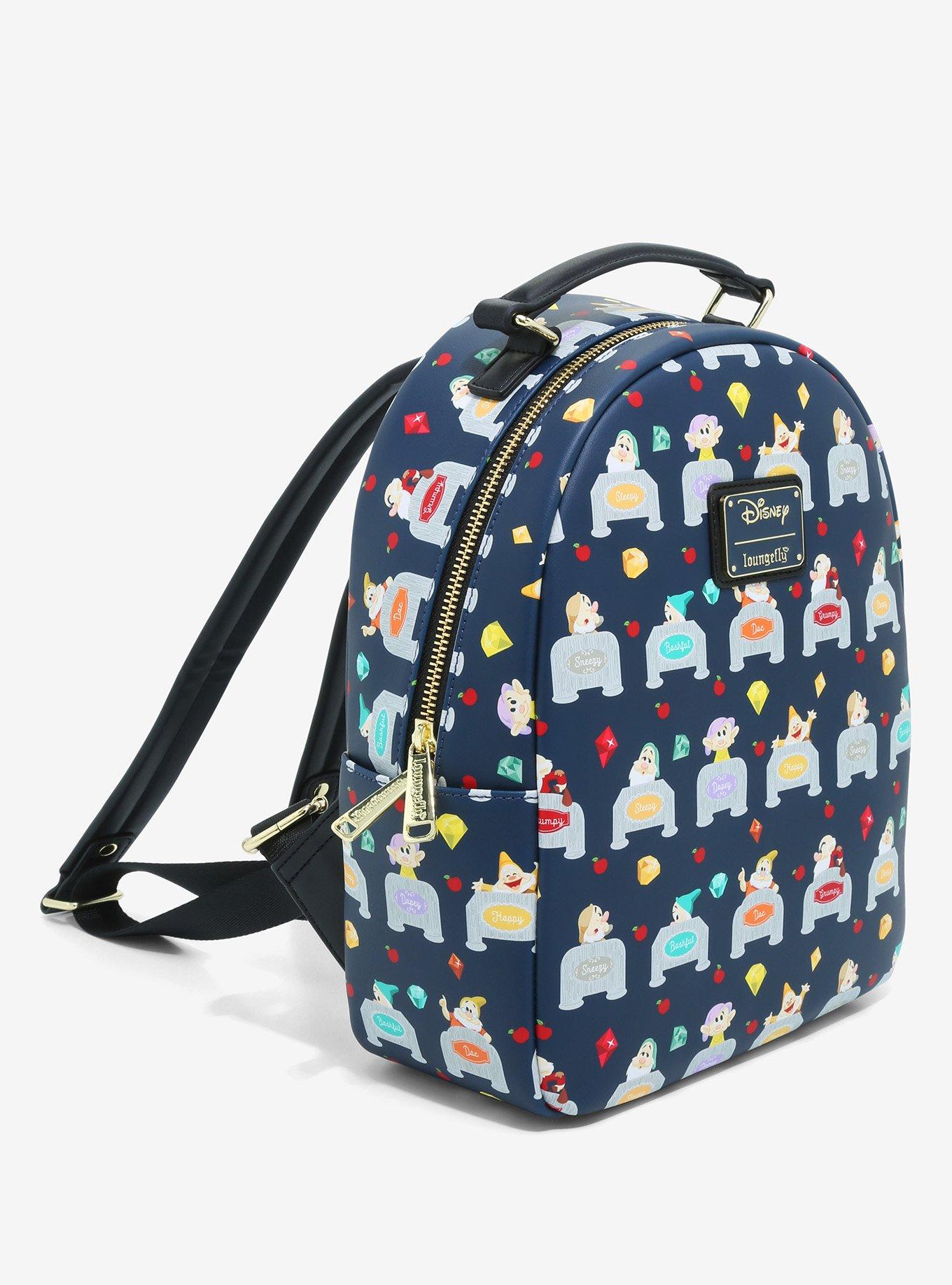 Loungefly Disney Snow White and the Seven Dwarves Beds Allover Print Mini Backpack - BoxLunch Exclusive, , alternate