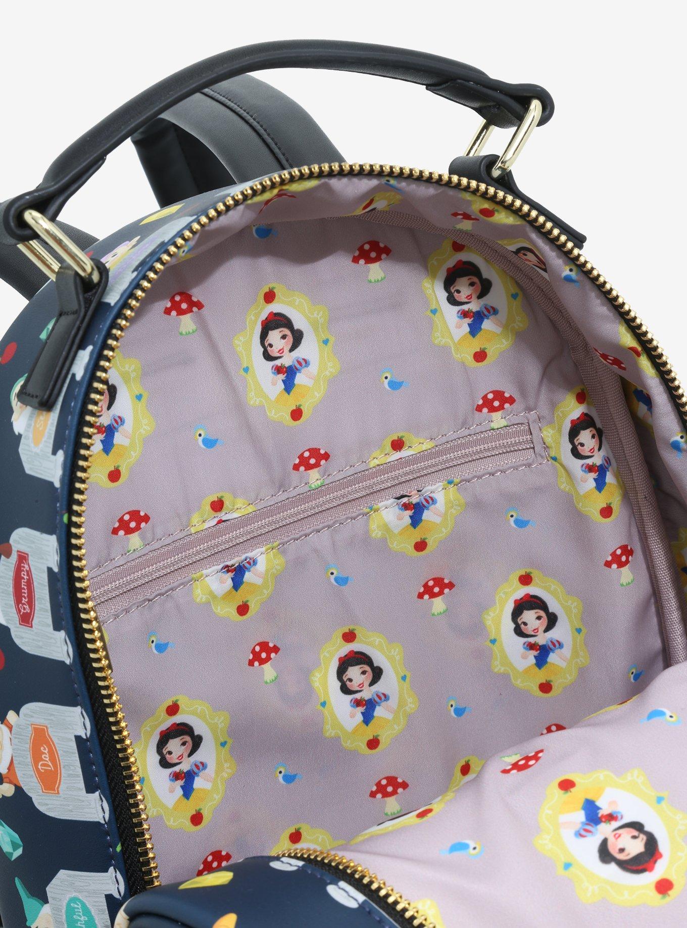 Loungefly Disney Snow White and the Seven Dwarves Beds Allover Print Mini Backpack - BoxLunch Exclusive, , alternate