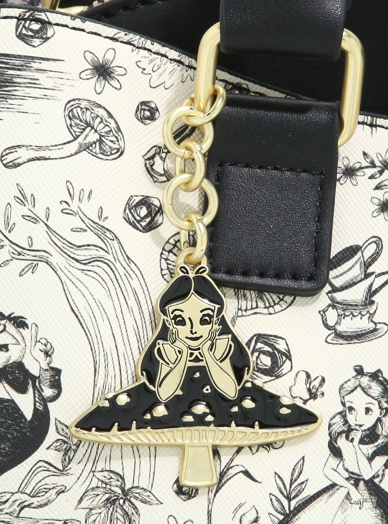 Loungefly Alice in Wonderland Line Art Allover Print Handbag - BoxLunch Exclusive, , alternate