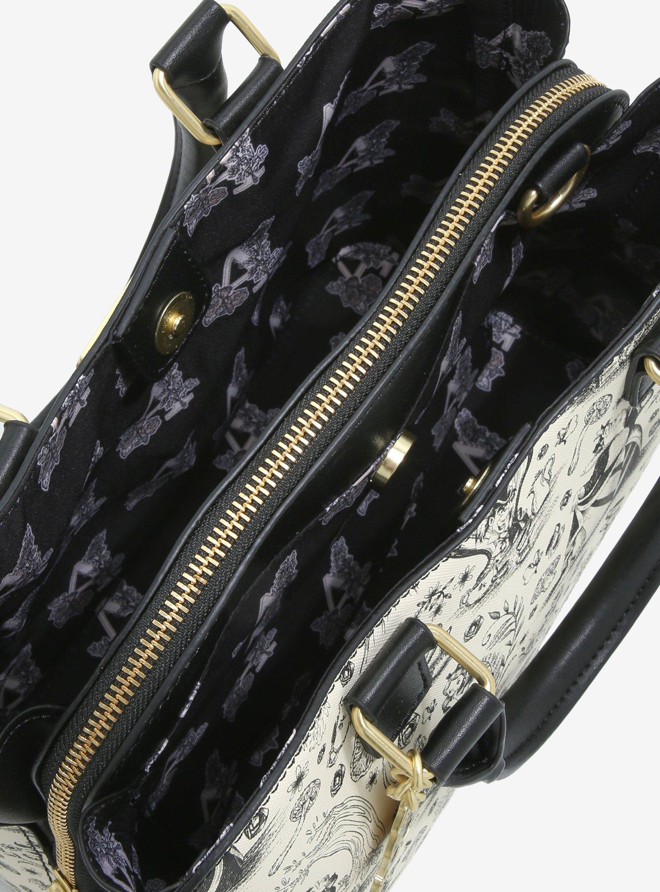 Loungefly Alice in Wonderland Line Art Allover Print Handbag - BoxLunch Exclusive, , alternate