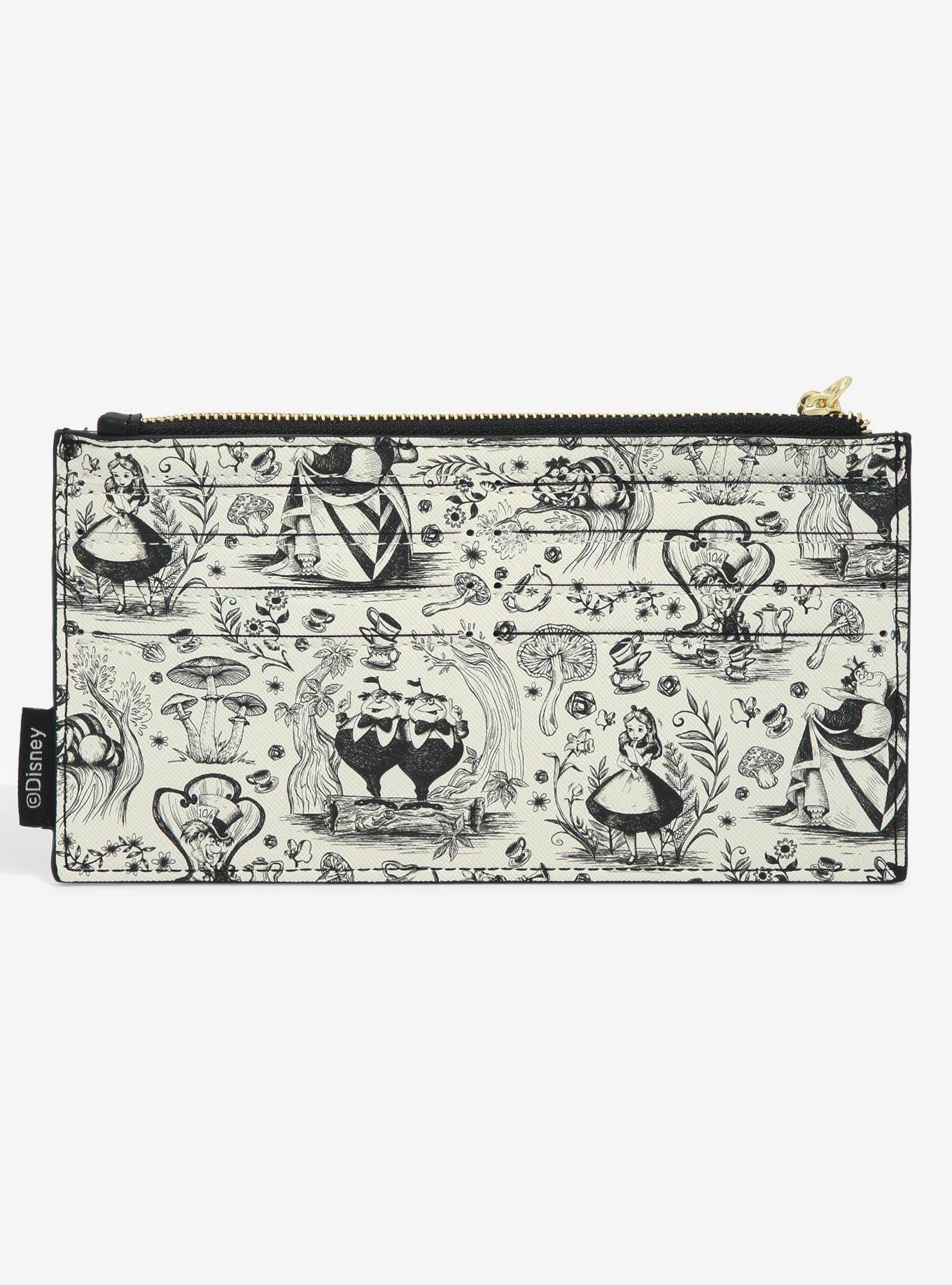 Loungefly Alice in Wonderland Line Art Allover Print Wallet - BoxLunch Exclusive, , alternate