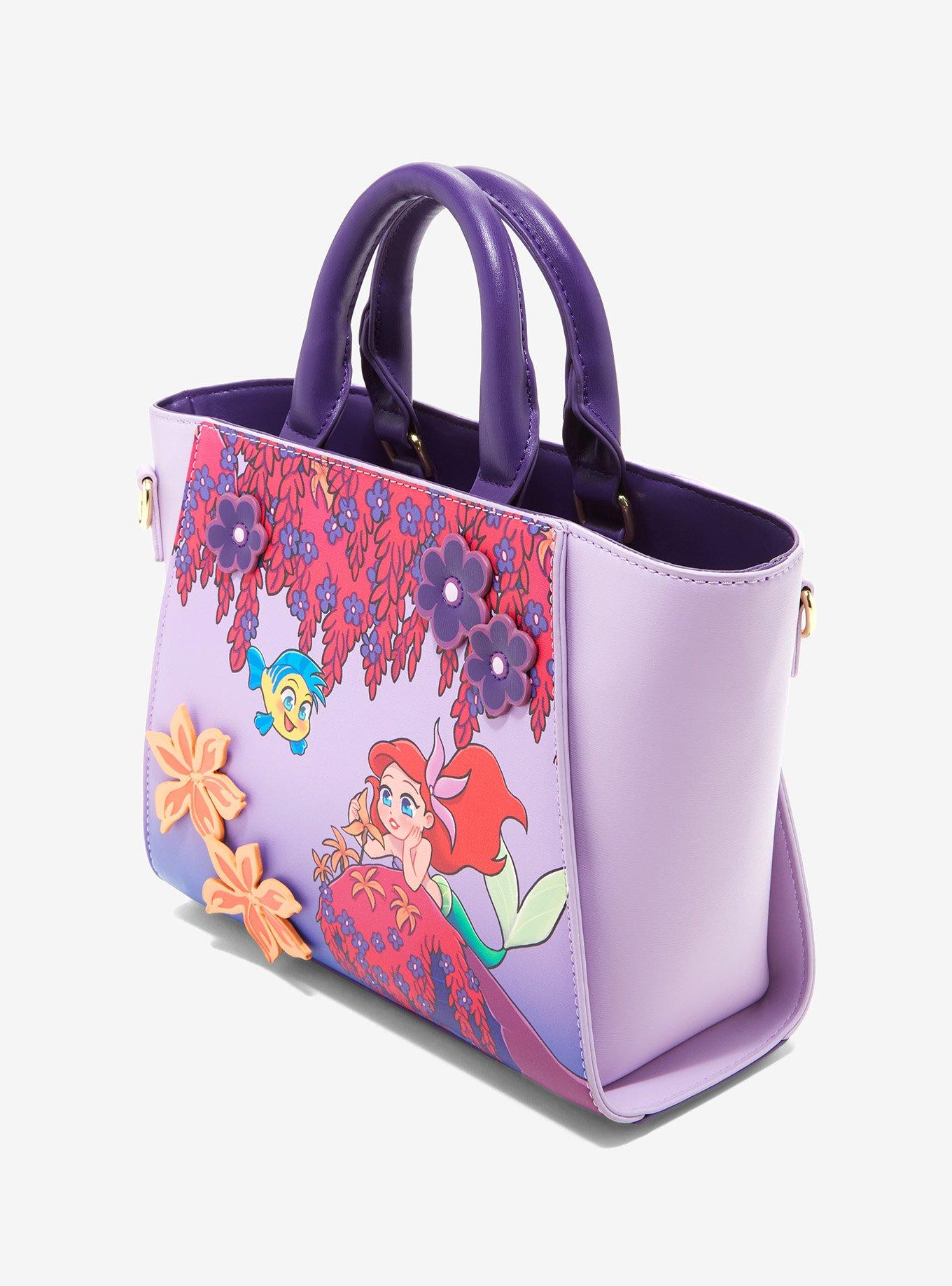 The Little Mermaid Floral Handbag - BoxLunch Exclusive, , hi-res