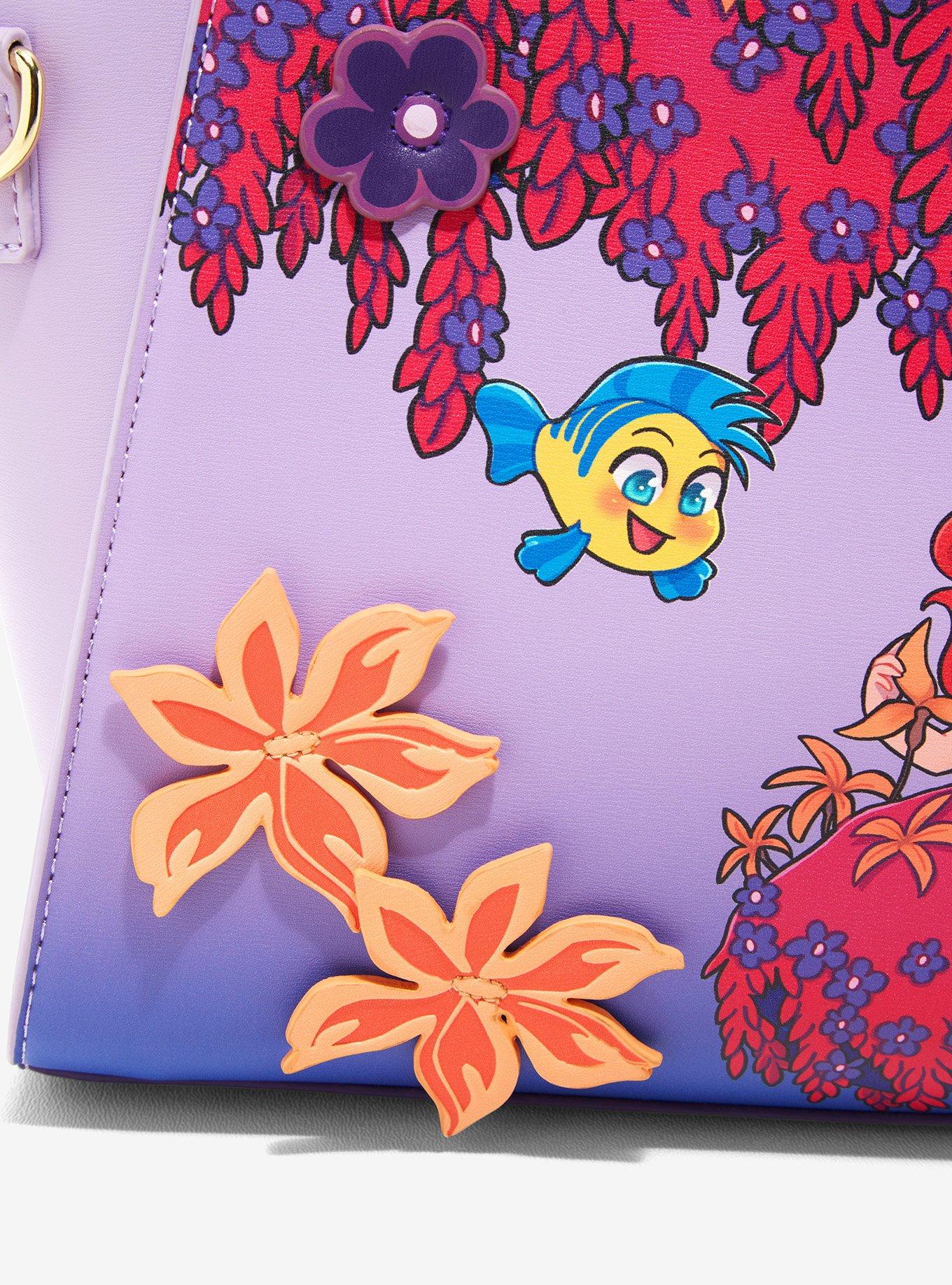 The Little Mermaid Floral Handbag - BoxLunch Exclusive, , alternate