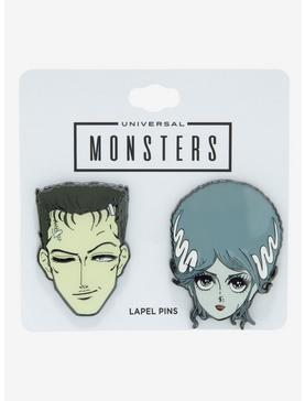 Universal Monsters The Bride Of Frankenstein Couple Anime Enamel Pin Set, , hi-res