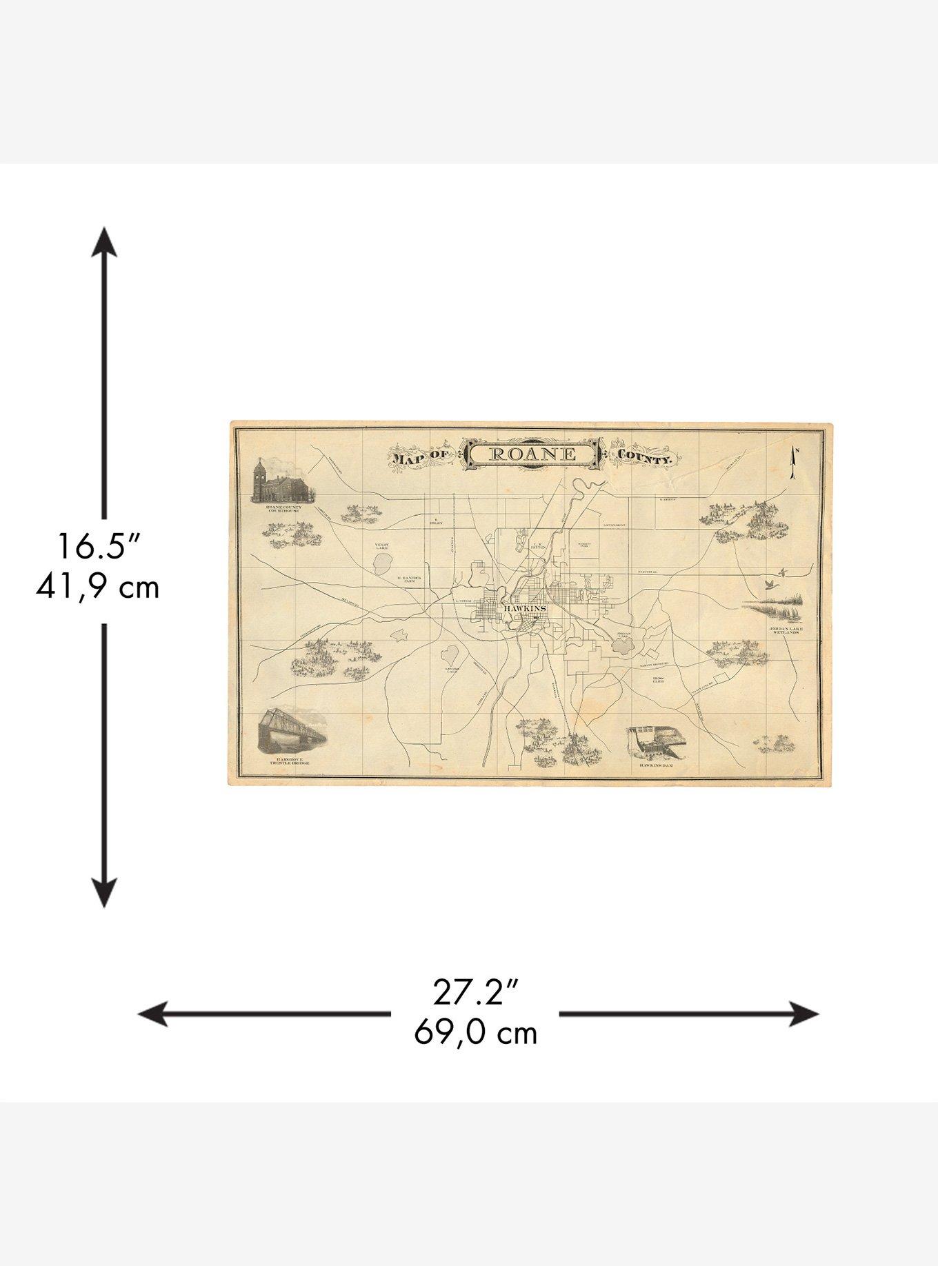 Stranger Things Dry Erase Hawkins Map Peel & Stick Giant Wall Decal, , alternate