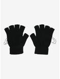 Black Barbed Wire Chain Fingerless Gloves, , alternate