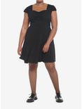 Black Retro Sweetheart Dress Plus Size, DEEP BLACK, alternate