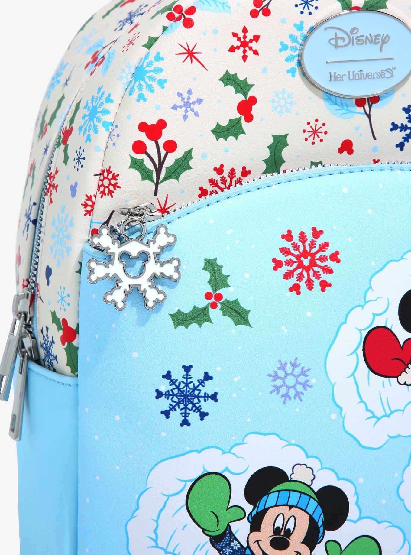 Her Universe Mickey Mouse & Minnie Mouse Snow Angels Mini Backpack, , alternate