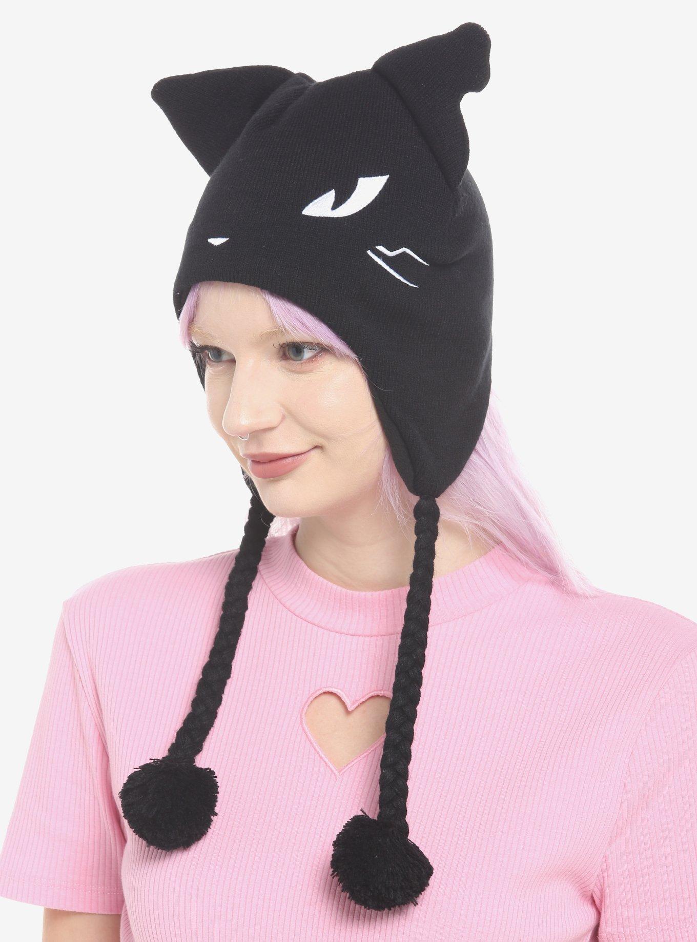 Emily The Strange Cat Tassel Beanie, , alternate