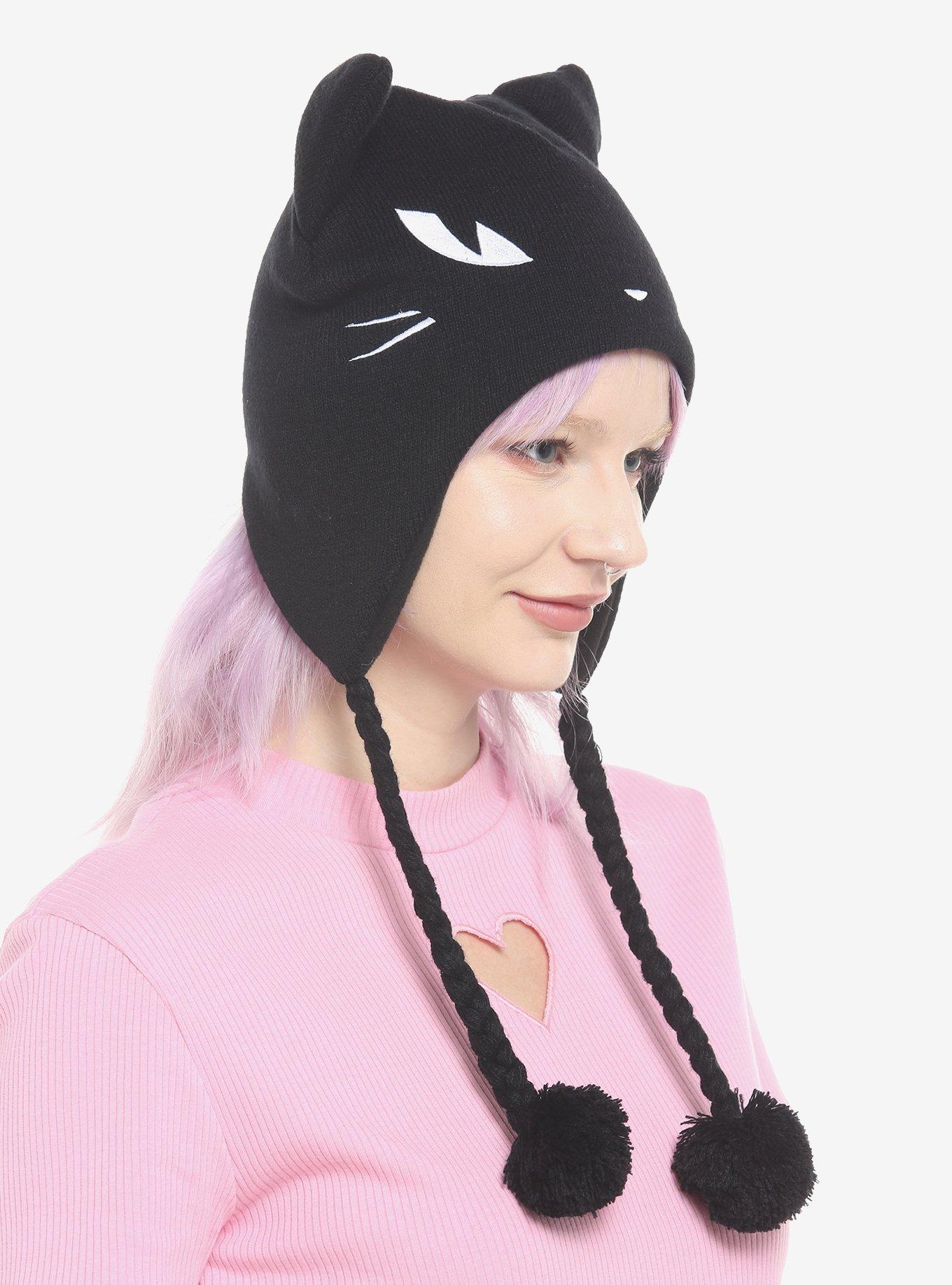 Emily The Strange Cat Tassel Beanie, , alternate