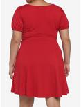 Red Empire Waist Dress Plus Size, RED, alternate