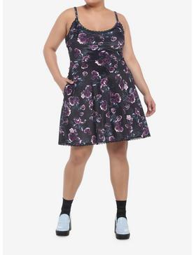 Plus Size Dark Rose Velvet Cami Dress Plus Size, , hi-res