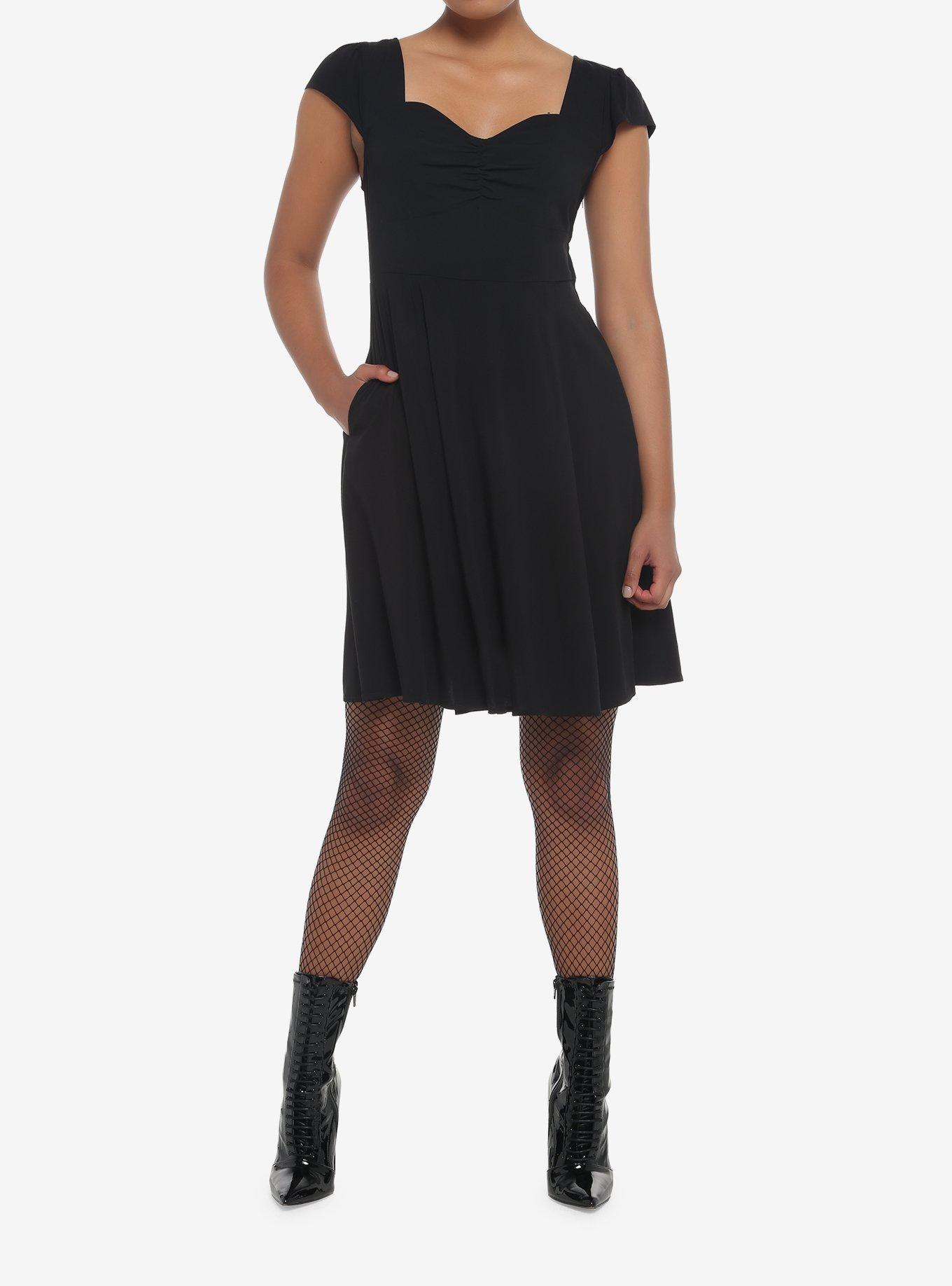 Black Retro Sweetheart Dress, BLACK, alternate