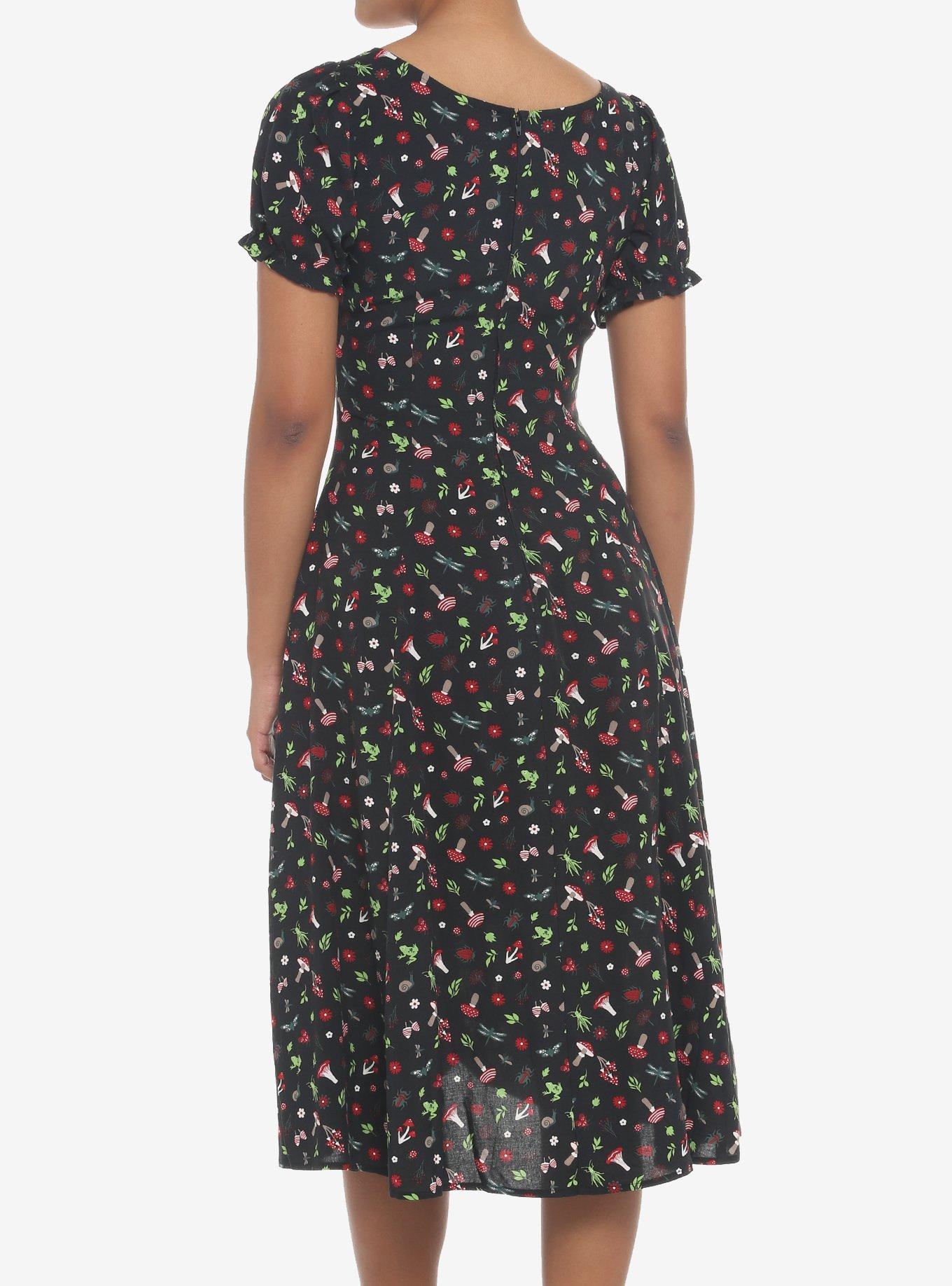 Cottage Critters Empire Midi Dress, MULTI, alternate