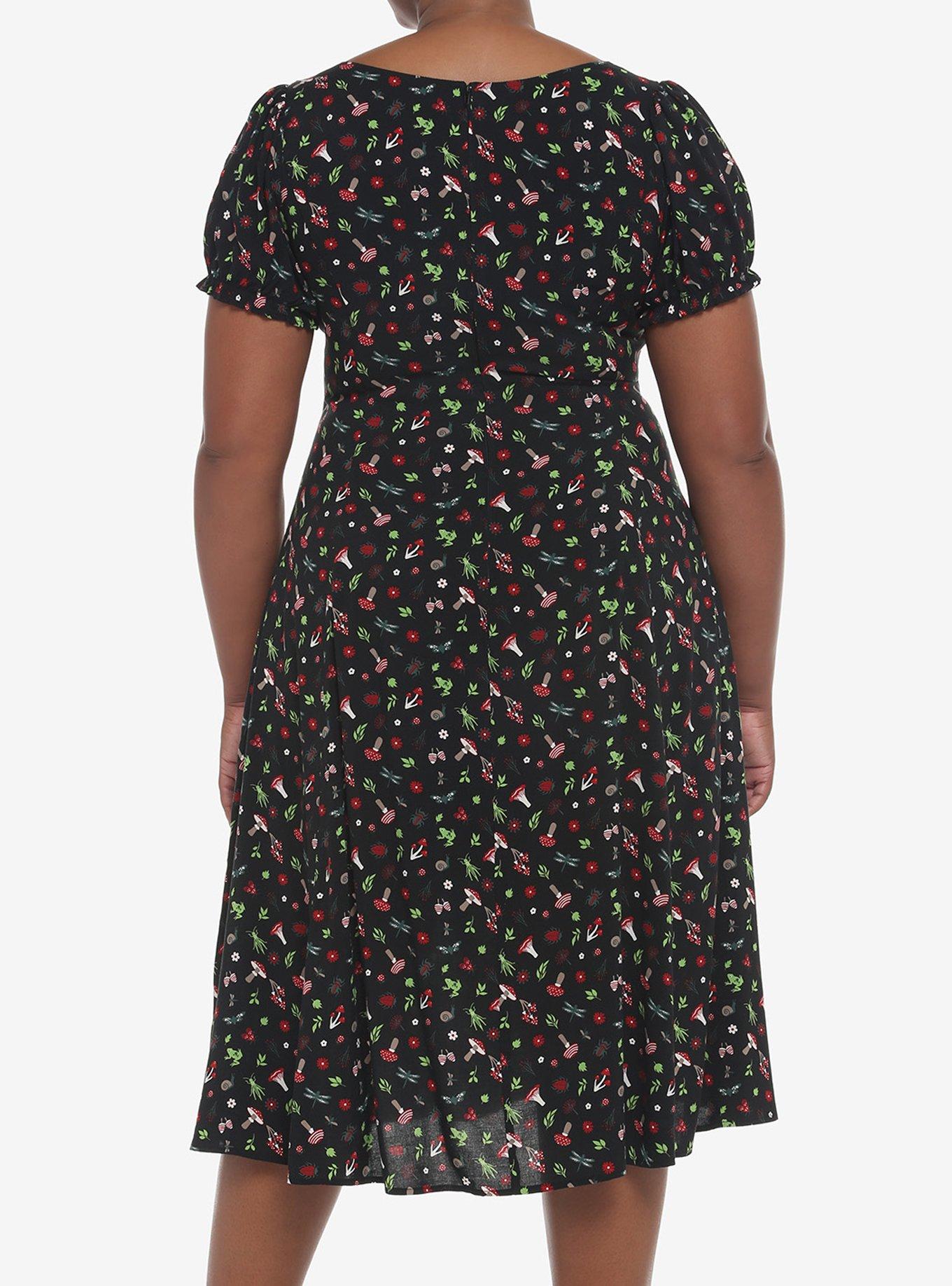 Cottage Critters Empire Midi Dress Plus Size, MULTI, alternate