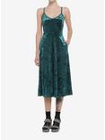 Green Velvet Midi Slip Dress, FOREST GREEN, alternate