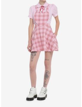 Pink & Red Plaid Heart Skirtall, , hi-res