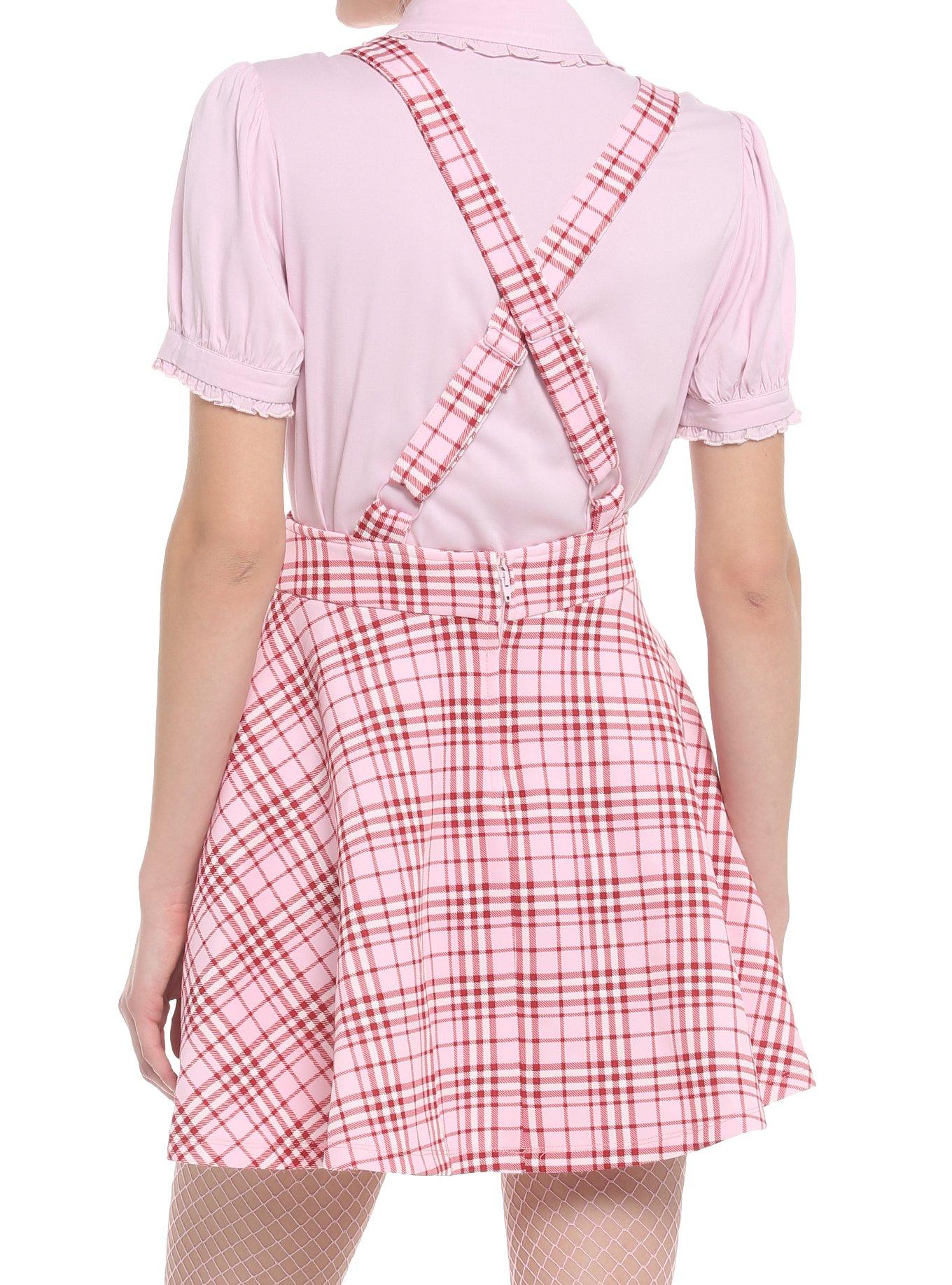 Pink & Red Plaid Heart Skirtall, PLAID - PINK, alternate