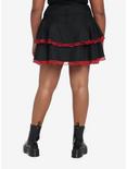 Red & Black Lace Chain Ribbon Tiered Skirt Plus Size, BLACK, alternate