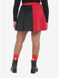 Red & Black Split Lace-Up Skirt Plus Size, RED, alternate
