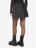 Black & Pink Plaid Split Pleated Skirt, SPLIT GRID, alternate